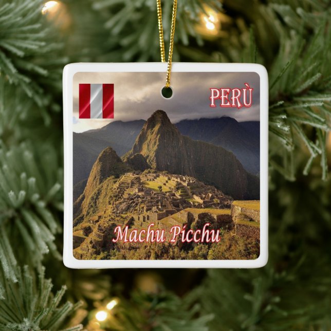 zPE025 MACHU PICCHU, Cozco, Peru, Fridge Ceramic Ornament (Tree)