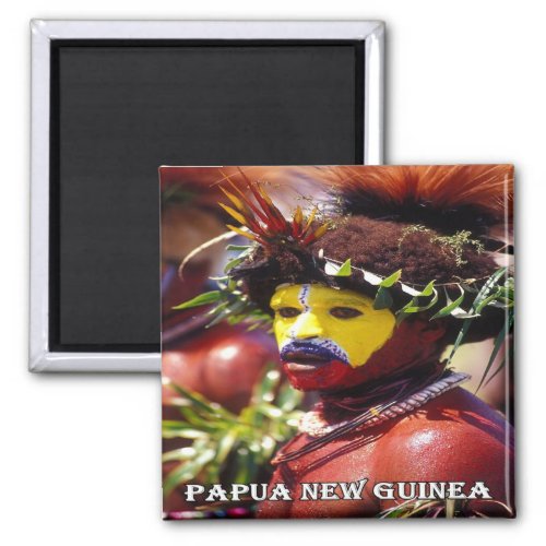 zPG008 HULI WIGMAN Papua New Guinea Fridge Magnet