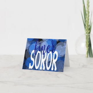 ZphiB Inspired Blue and White Finer Soror Thank You Card