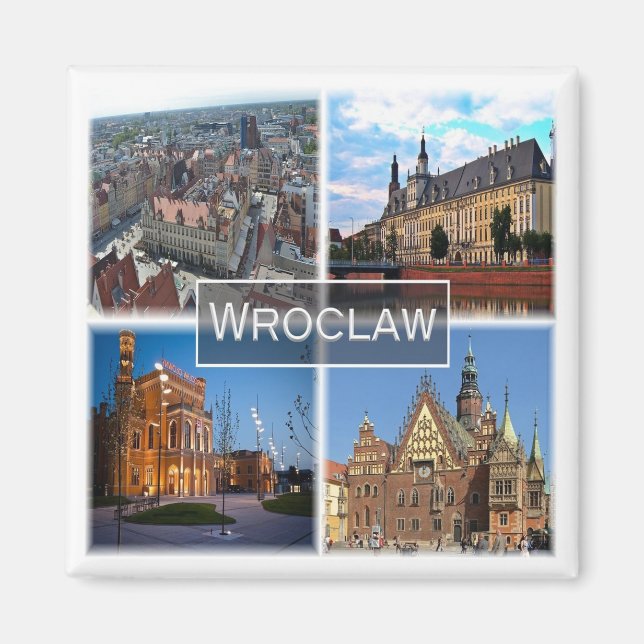 zPL005 WROCLAW, Poland, Europe, Fridge Magnet (Front)