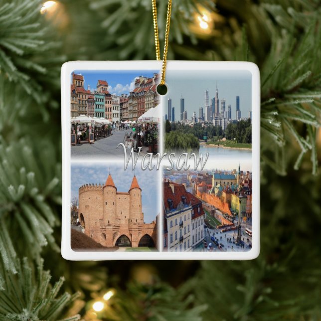 zPL006 WARSAW WARSZAWA, Poland, Europe, Ceramic Ornament (Tree)