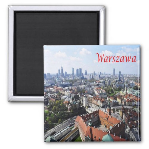 zPL011 WARSAW panorama Poland Europe Fridge Magnet