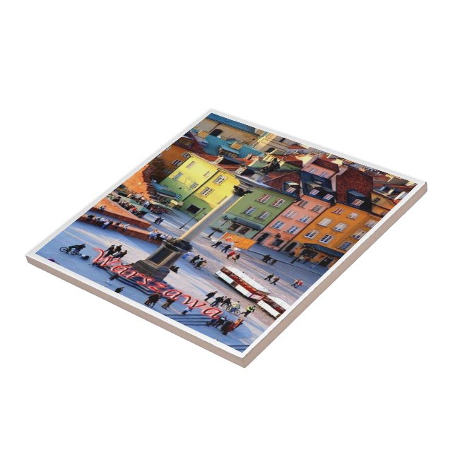 zPL015  WARSAW Sigismund Column, Poland, Ceramic Tile (Side)