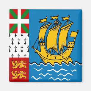 zPM001 SAINT PIERRRE And MIQUELON, Flag, Fridge Magnet