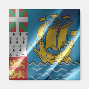 zPM002 SAINT PIERRE And MIQUELON, Waving Flag Magnet