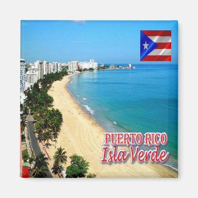 zPR012 PUERTO RICO, Green Island, America, Fridge Magnet (Front)