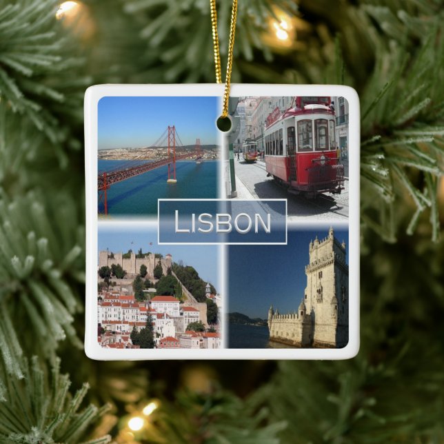 zPT007 LISBON, Portugal, Europe, Ceramic Ornament (Tree)