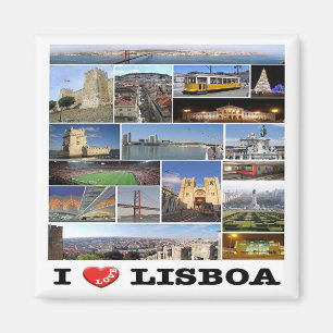 zPT018 LISBON "I Love", Portugal, Europe, Fridge M Magnet