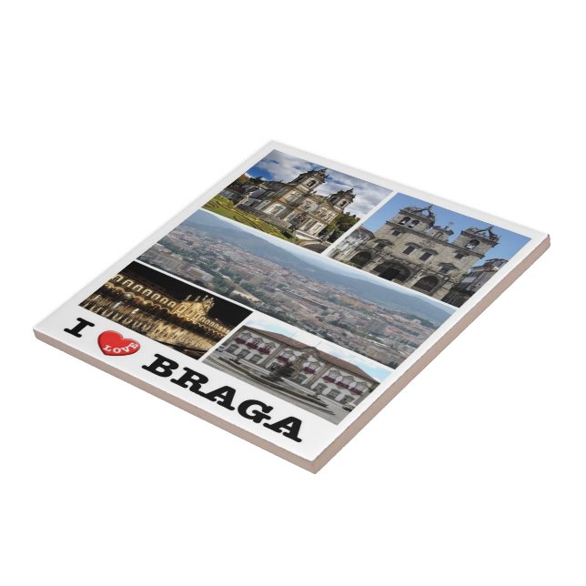 zPT023 BRAGA "I Love", Portugal, Europe, Ceramic Tile (Side)