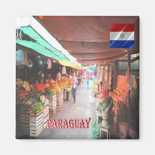 zPY005 PARAGUAY, Market, America, Fridge Magnet (Front)