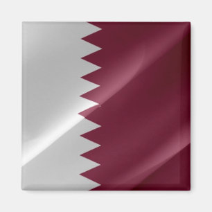 zQA002 waving Qatari FLAG Qatar, Fridge Magnet