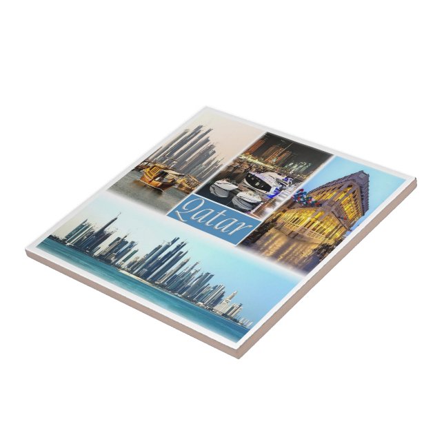 zQA003 mosaic of QATAR, Asia, Ceramic Tile (Side)