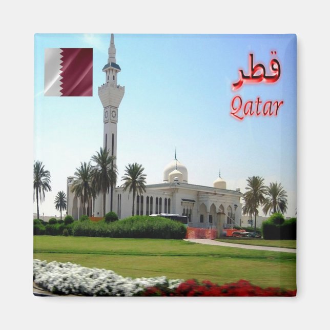zQA005 Mosque in QATAR, Asia, Fridge Magnet (Front)