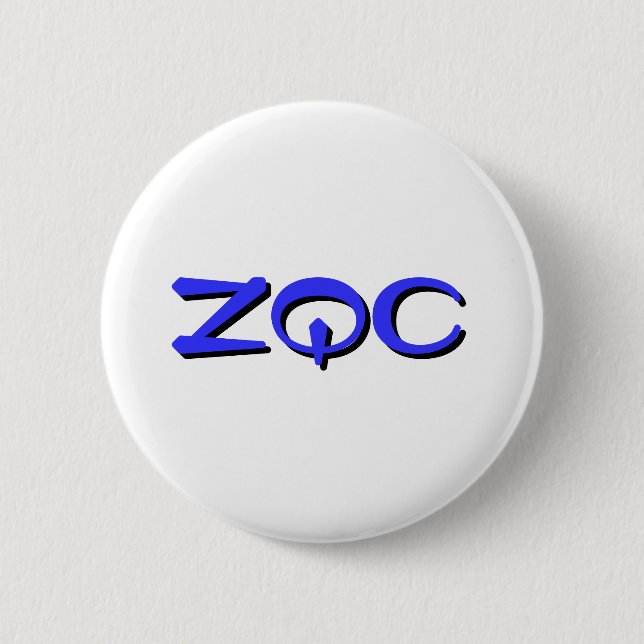 ZQC button, blue Pinback Button (Front)