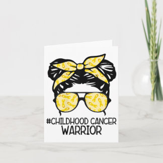 Zqxj Messy Bun Yellow Ribbon Childhood Cancer Warr Card