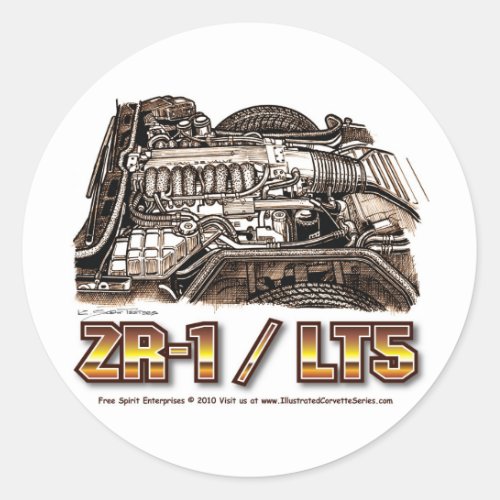 ZR1LT5 320  Corvette Engine Classic Round Sticker