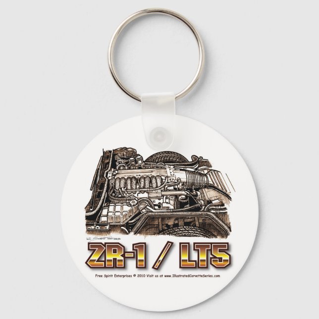 ZR1/LT5 320  Corvette Engine Keychain (Front)
