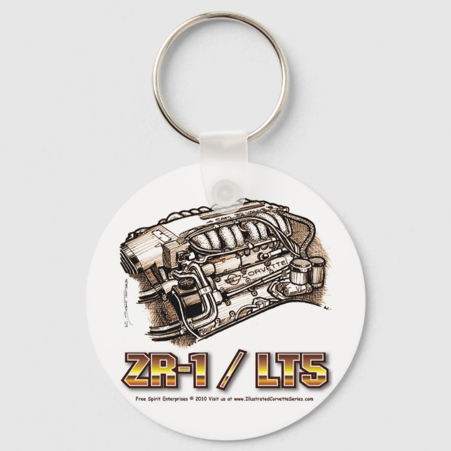 ZR1 LT5 Corvette Engine Keychain (Front)