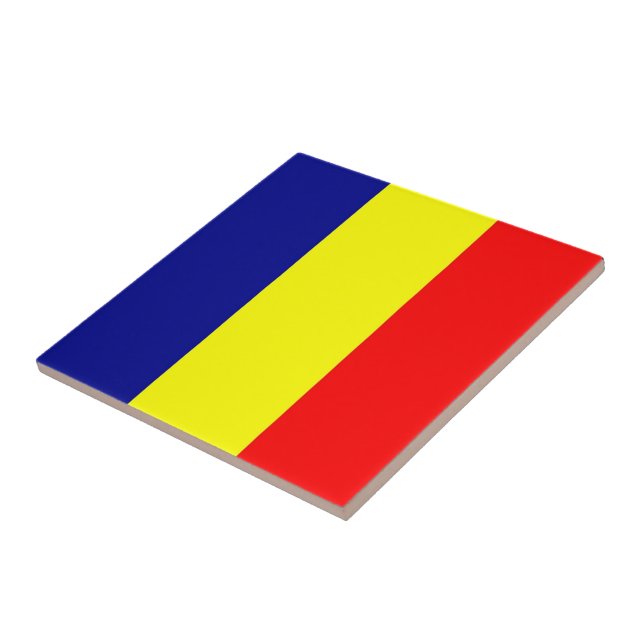 zRO001 ROMANIAN FLAG ROMANIA, Ceramic Tile (Side)