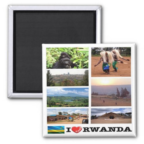 zRW011 RWANDA I Love Mosaic Africa Fridge Magnet