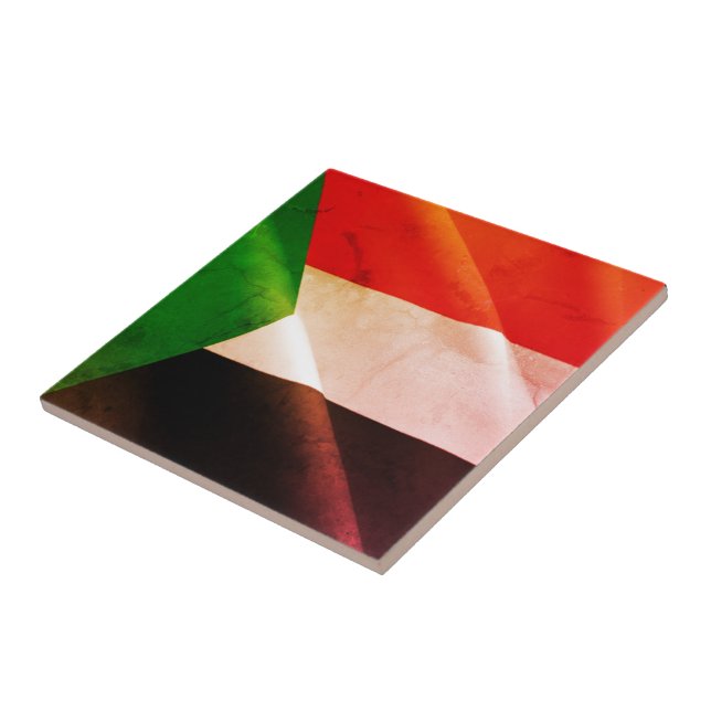 zSD002 SUDAN, Waving Flag, Africa, Ceramic Tile (Side)