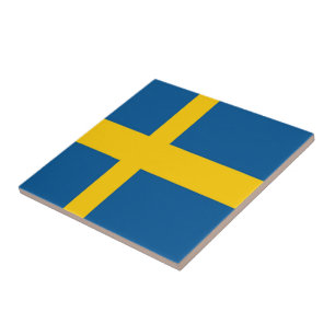 zSE001 SWEDISH FLAG SWEDEN, Ceramic Tile