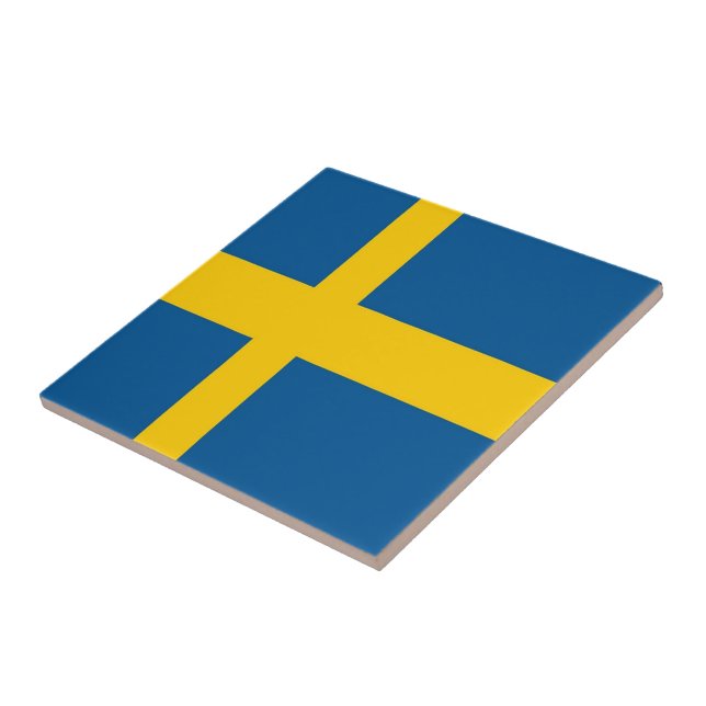 zSE001 SWEDISH FLAG SWEDEN, Ceramic Tile (Side)