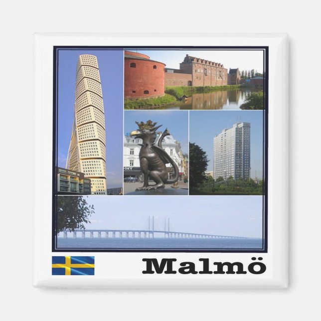 zSE011 MALMÖ, Sweden, Europe, Fridge Magnet (Front)