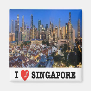zSG010 LION CITY i love SINGAPORE, Asia, Fridge Magnet