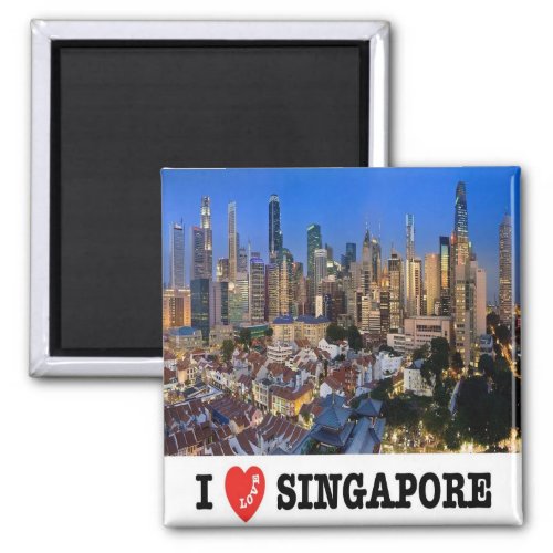 zSG010 LION CITY i love SINGAPORE Asia Fridge Magnet