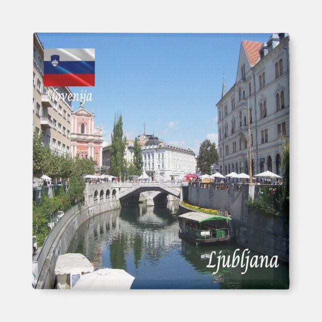 zSI010 LJUBLJANA Center, Slovenia, Europe, Fridge Magnet (Front)