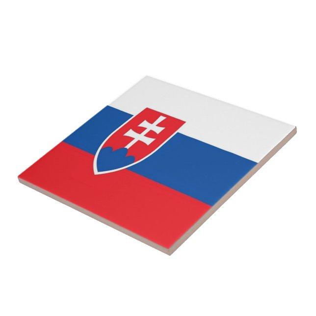 zSK001 SLOVAK FLAG SLOVAKIA, Ceramic Tile (Side)