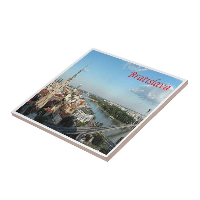 zSK006 BRATISLAVA, DANUBE, Slovakia, Europe,  Ceramic Tile (Side)