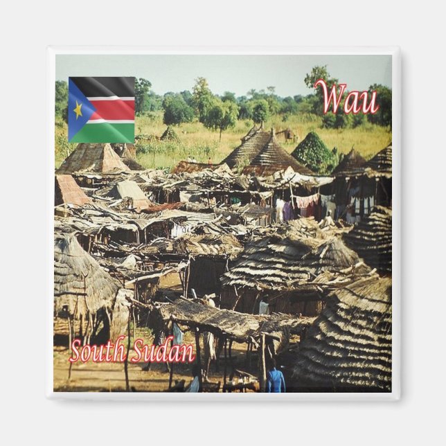zSS005 WAU, Huts Outside,South Sudan Africa Fridge Magnet (Front)