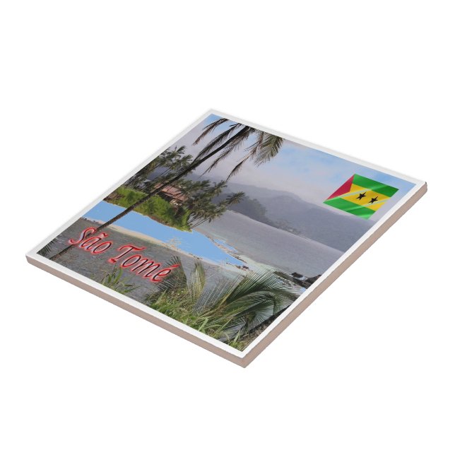zST003 SAO TOME', Panorama, Africa, Ceramic Tile (Side)