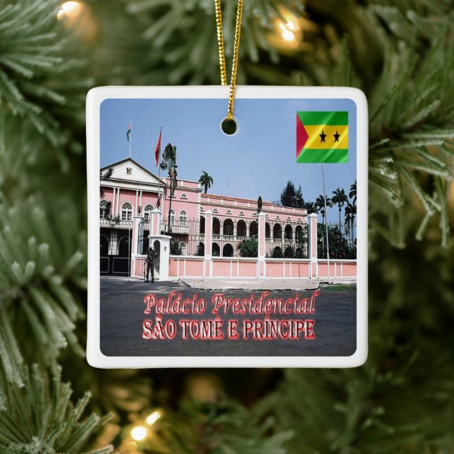 zST006 SAO TOMÈ The Presidential Palace, Ceramic Ornament (Tree)