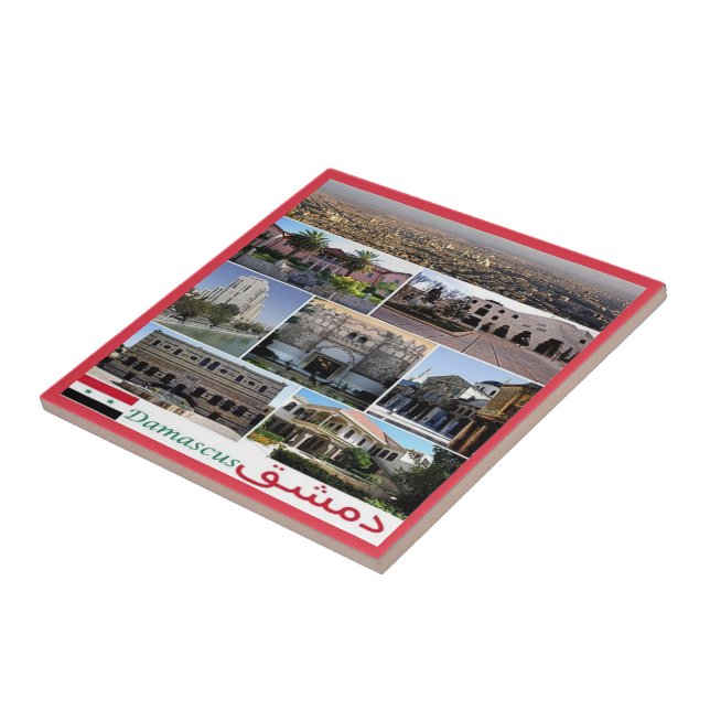 zSY004 collage of DAMASCUS, Syria, Asia, Ceramic Tile (Side)