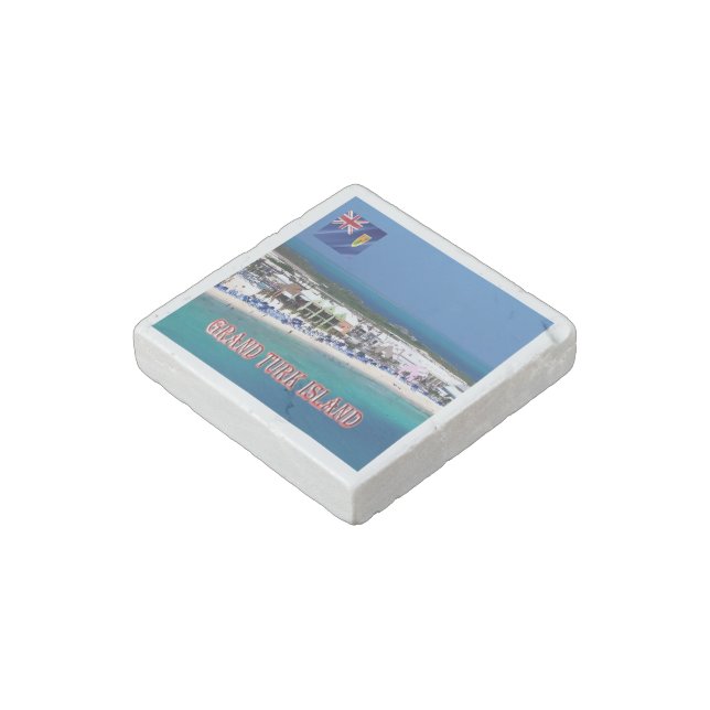 zTC005 GRAND TURK ISLAND, Turks and Caicos, Stone Magnet (Angled)