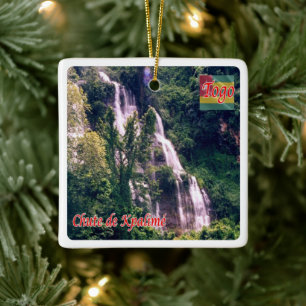zTG003 TOGO, Falls of Kpalimé, Africa, Fridge Ceramic Ornament