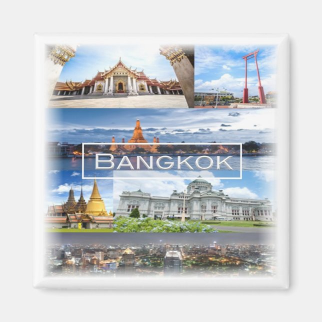 zTH003 mosaic of BANGKOK, Thailand, Asia, Fridge Magnet (Front)