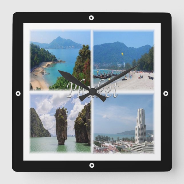 zTH004 PHUKET, Thailand, Asia, Square Wall Clock (Front)