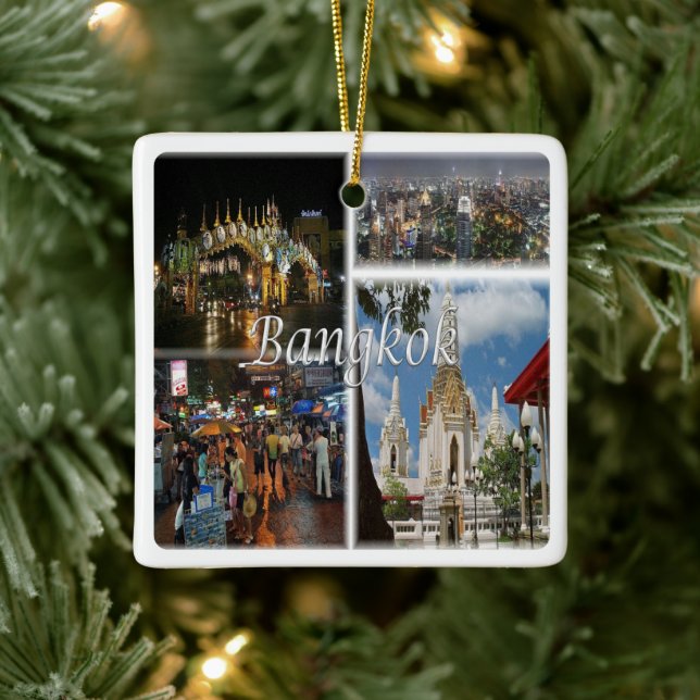 zTH008 mosaic of  BANGKOK, Thailand, Asia, Ceramic Ornament (Tree)