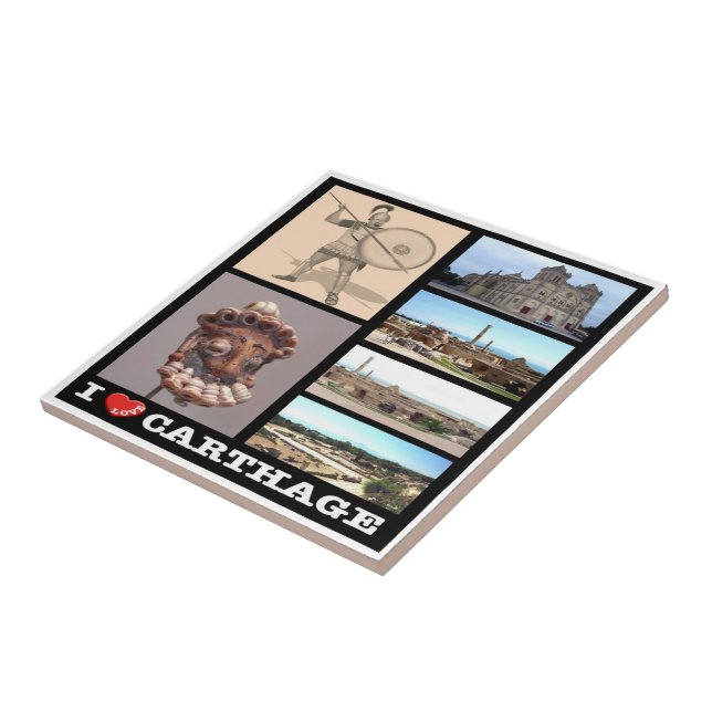 zTN016 CARTHAGE I Love, Mosaic, Tunisia, Ceramic Tile (Side)