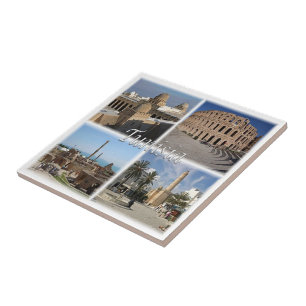 zTN018 TUNISIA, Mosaic, Africa, Ceramic Tile