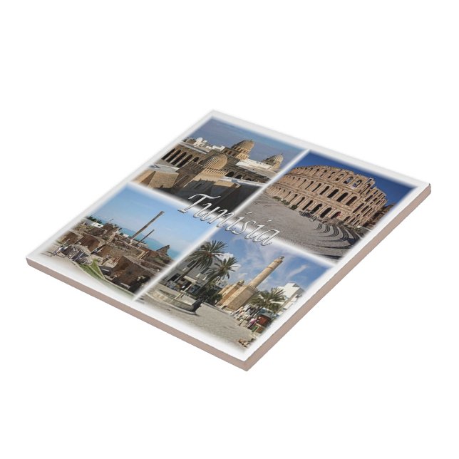 zTN018 TUNISIA, Mosaic, Africa, Ceramic Tile (Side)