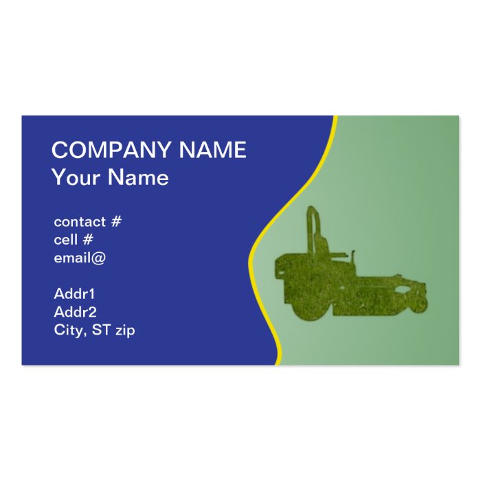 ZTR mower Business Card