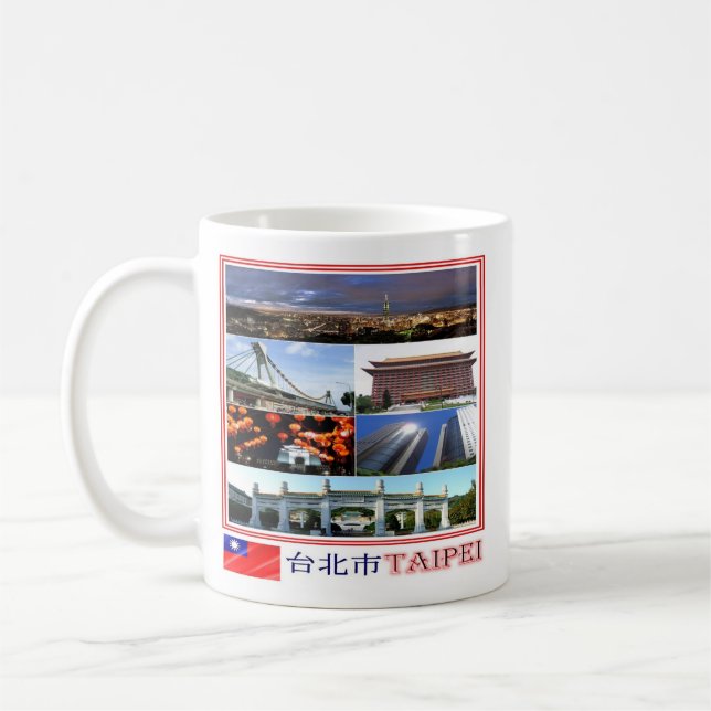 zTW009 TAIPEI, Mosaic, Taiwan Formosa, Coffee Mug (Left)