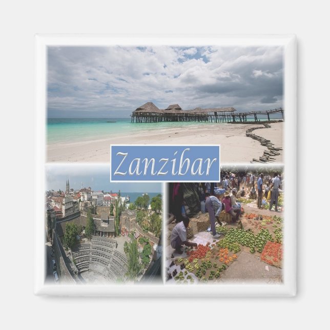 zTZ017 ZANZIBAR, Mosaic, Tanzania, Africa, Fridge Magnet (Front)