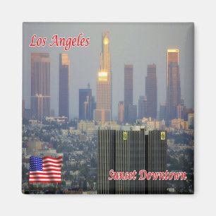 zU166 LOS ANGELES, Sunset, Downtown, Fridge Magnet