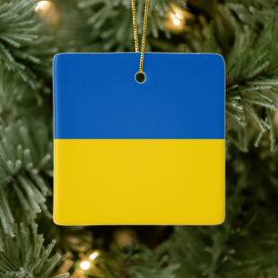 zUA001 UKRAINE FLAG ukrainian, Ceramic Ornament